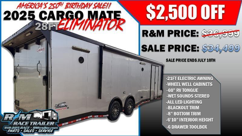 2025 Cargo Mate Eliminator 28ft ENCLOSED RACE TRAILER