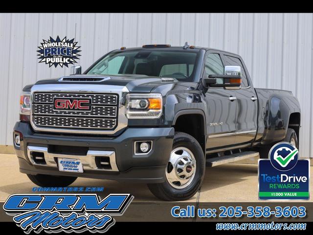 Gray 2018 GMC Sierra 3500HD Denali Crew Cab LB DRW 4WD Pickup Truck Four-Wheel Drive Automatic