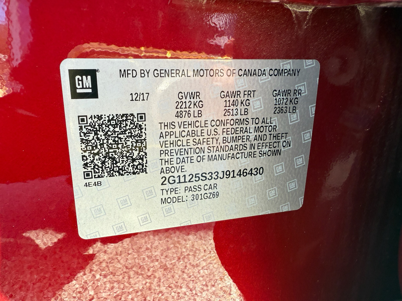 Chevrolet Impala 4dr Sdn Premier w/2LZ 2018