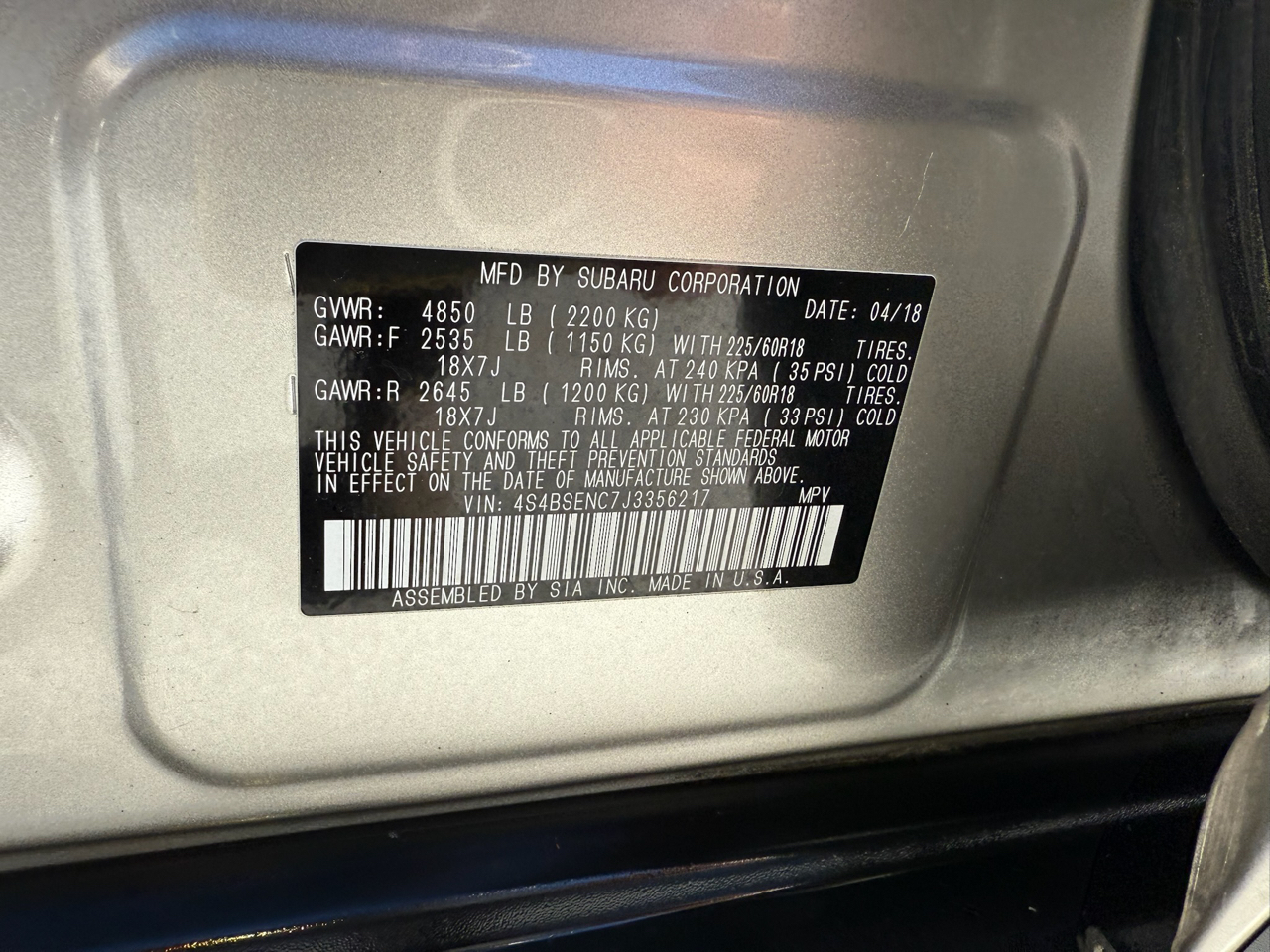 Subaru Outback 3.6R Limited 2018