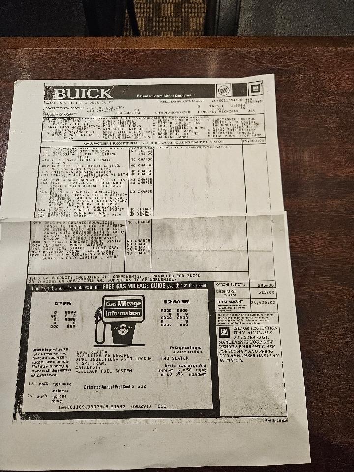 Buick Reatta Coupe 1988