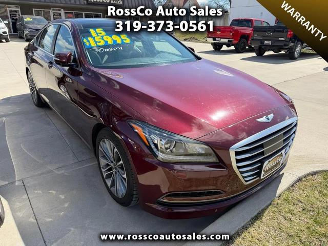 Red 2015 Hyundai Genesis 3.8 RWD Sedan Rear-Wheel Drive 8-Speed Automatic