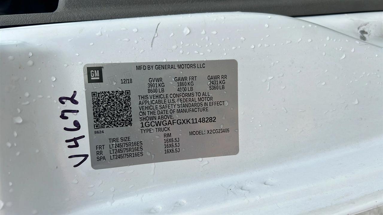 Chevrolet Express Cargo Van RWD 2500 135" 2019