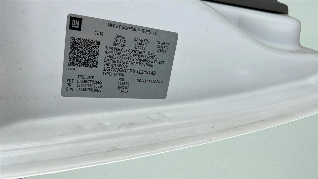 Chevrolet Express Cargo Van RWD 2500 135" 2018