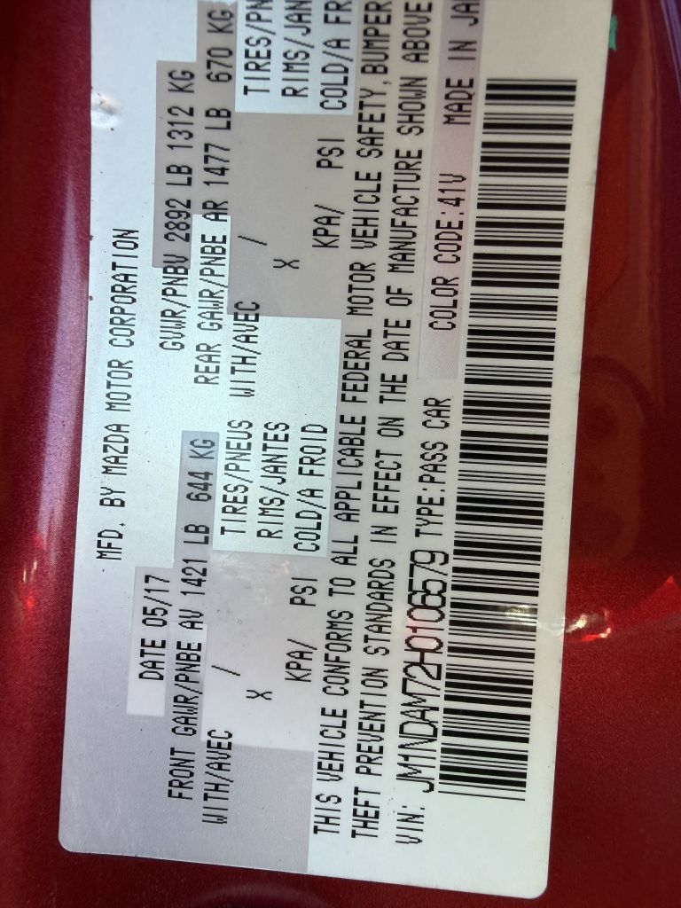 Mazda MX-5 Miata RF Grand Touring 6AT 2017