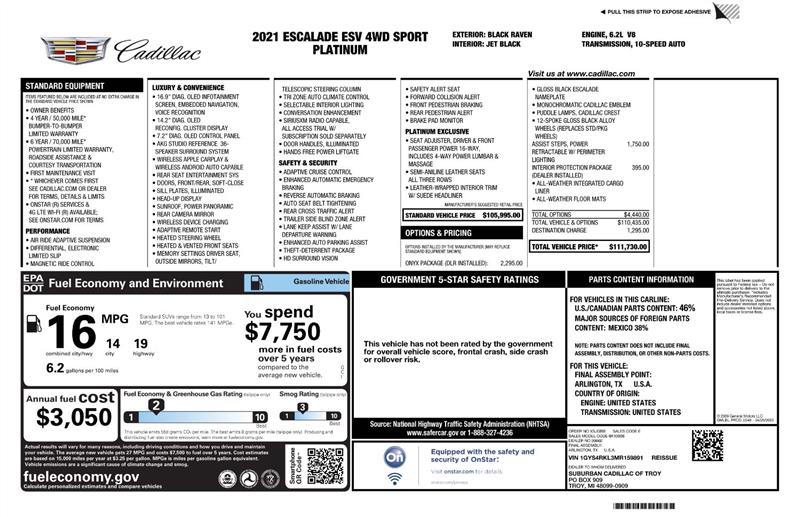 Cadillac Escalade ESV Sport Platinum AWD 2021