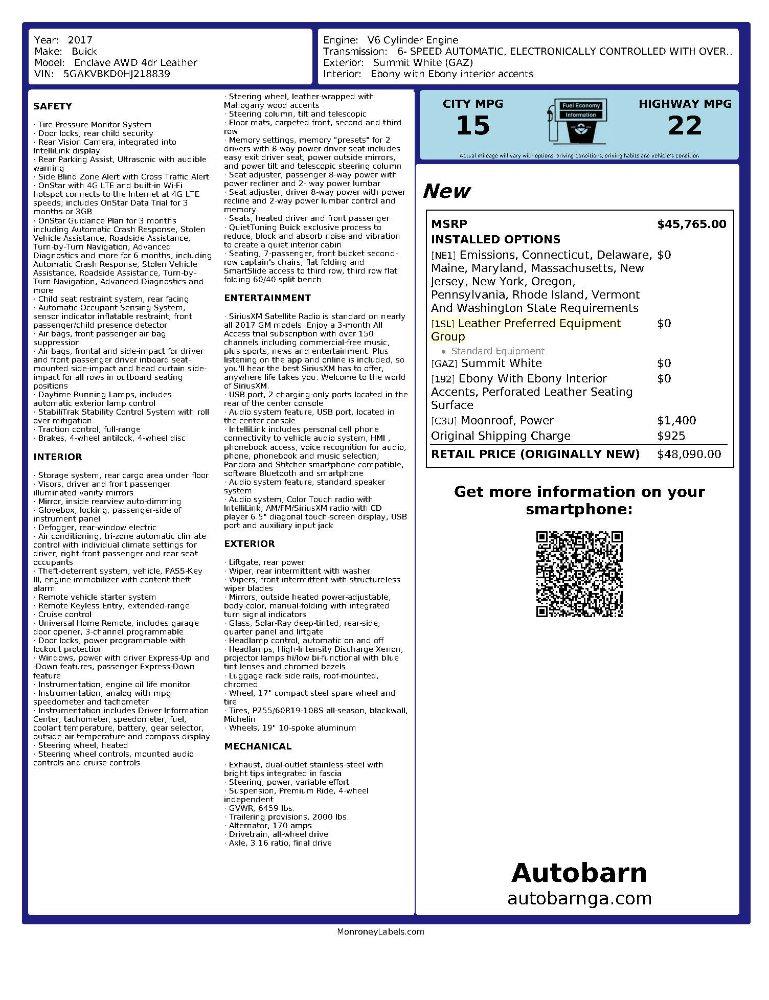 Buick Enclave Leather AWD 2017