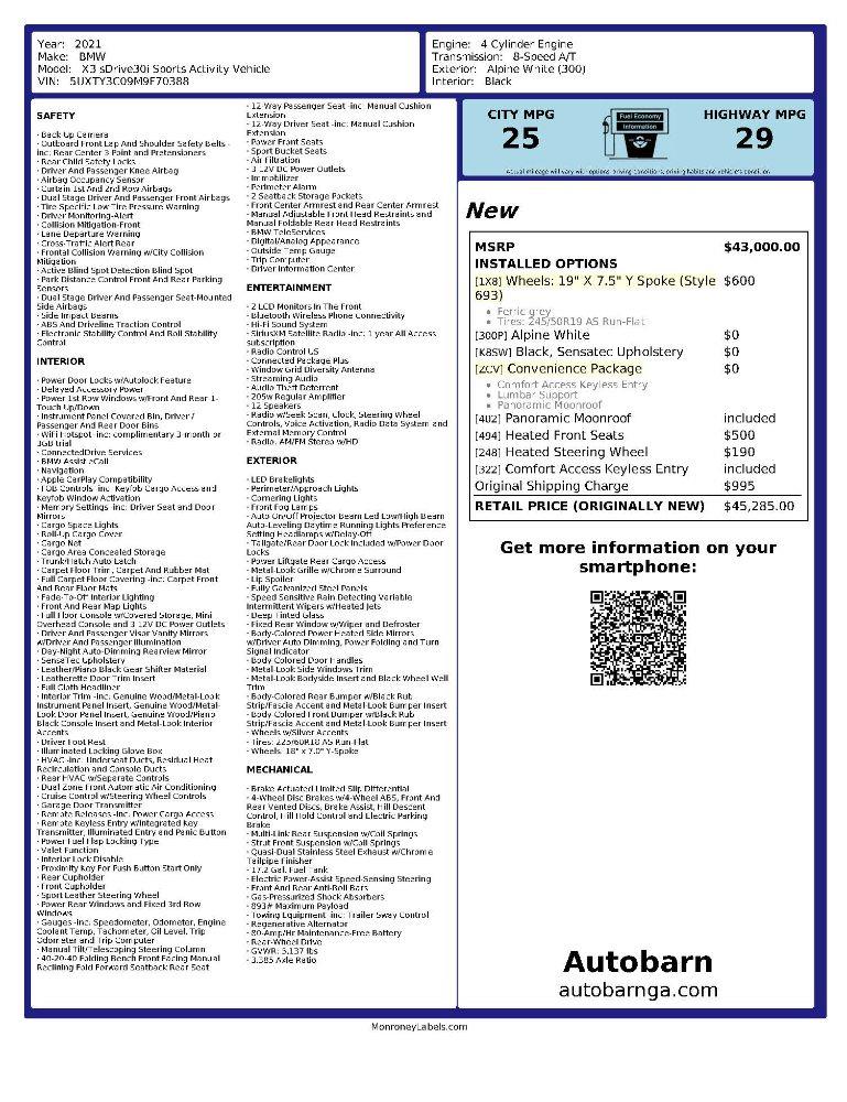 BMW X3 sDrive30i 2021