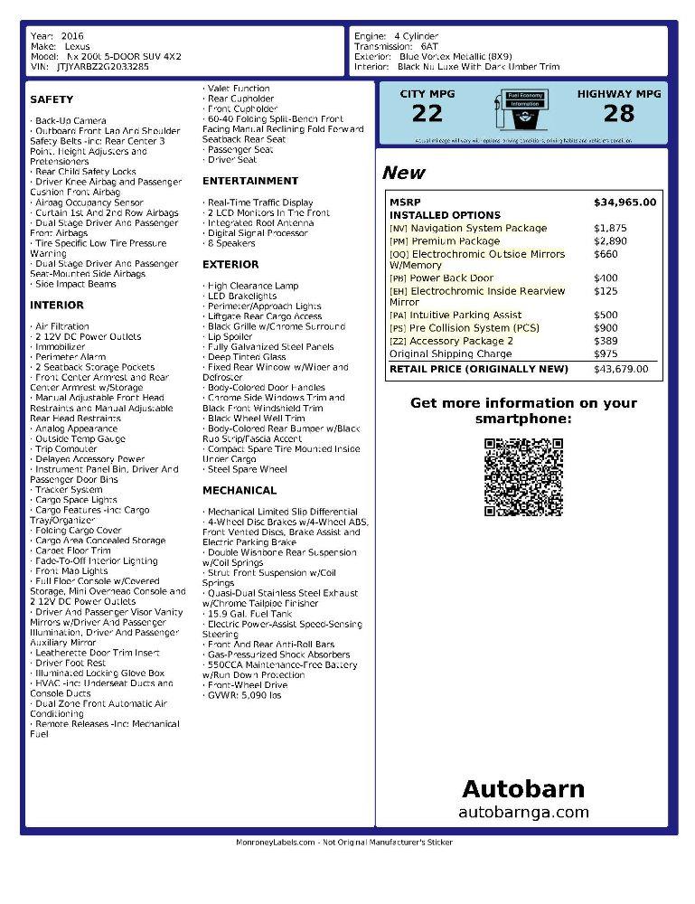 Lexus NX 200t FWD 2016