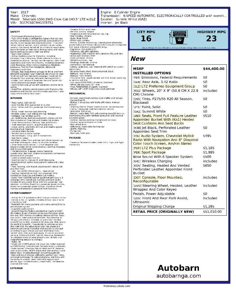 Chevrolet Silverado 1500 LTZ Crew Cab 2WD 2017