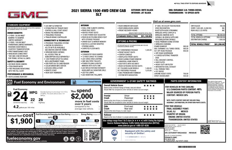 GMC Sierra 1500 SLT Crew Cab Short Box 4WD 2021