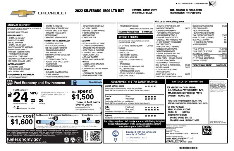 Chevrolet Silverado 1500 Limited RST Crew Cab 4WD 2022