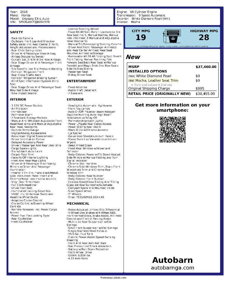 Honda Odyssey EX-L 2018