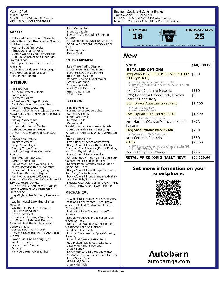 BMW X6 sDrive35i 2016