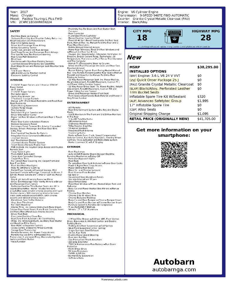 Chrysler Pacifica Touring-L Plus 2017