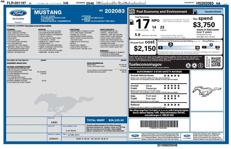 Ford Mustang GT Coupe 2017