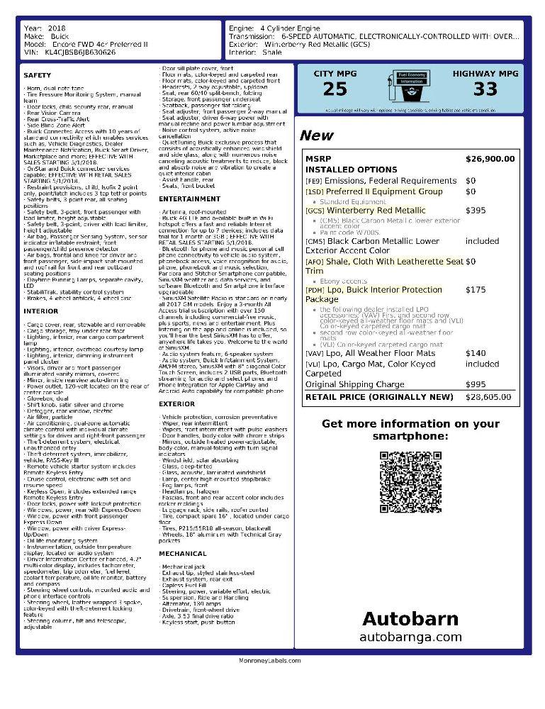 Buick Encore Preferred II FWD 2018