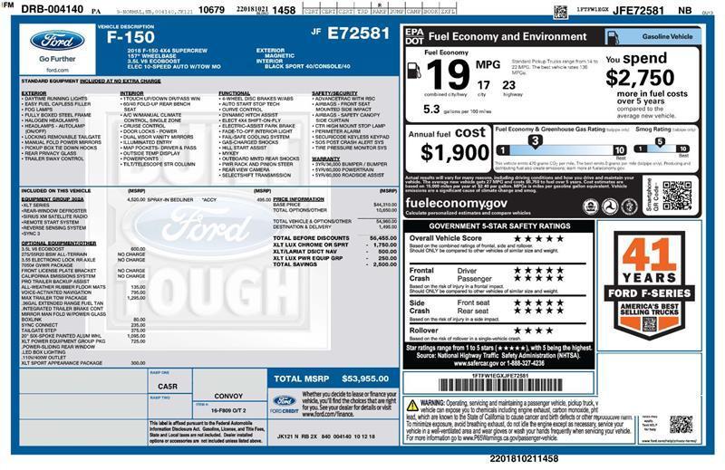 Ford F-150 XLT SuperCrew 5.5-ft. Bed 4WD 2018