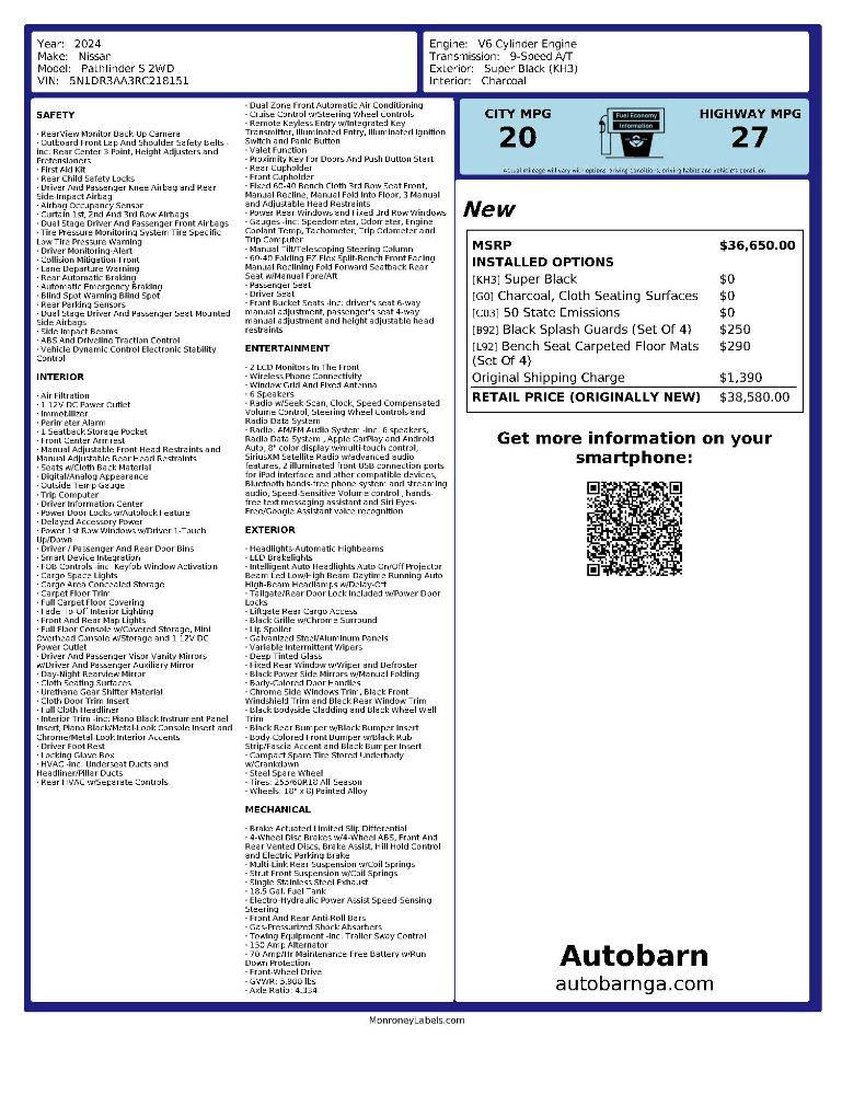 Nissan Pathfinder S 2024