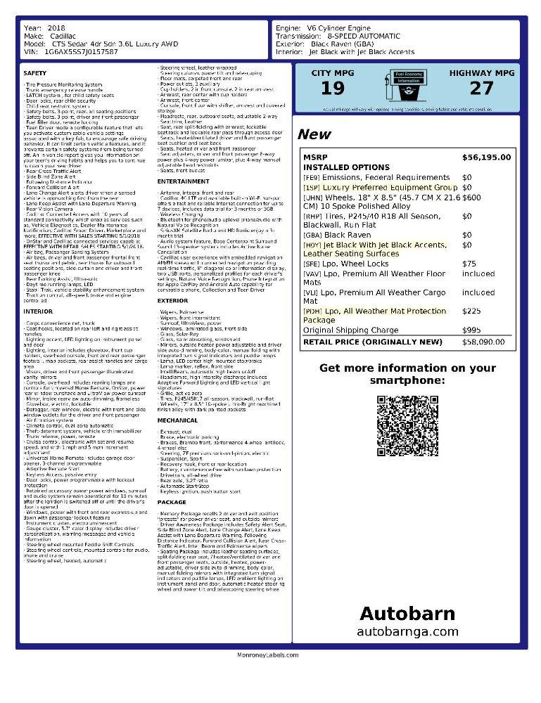 Cadillac CTS 3.6 Luxury AWD 2018