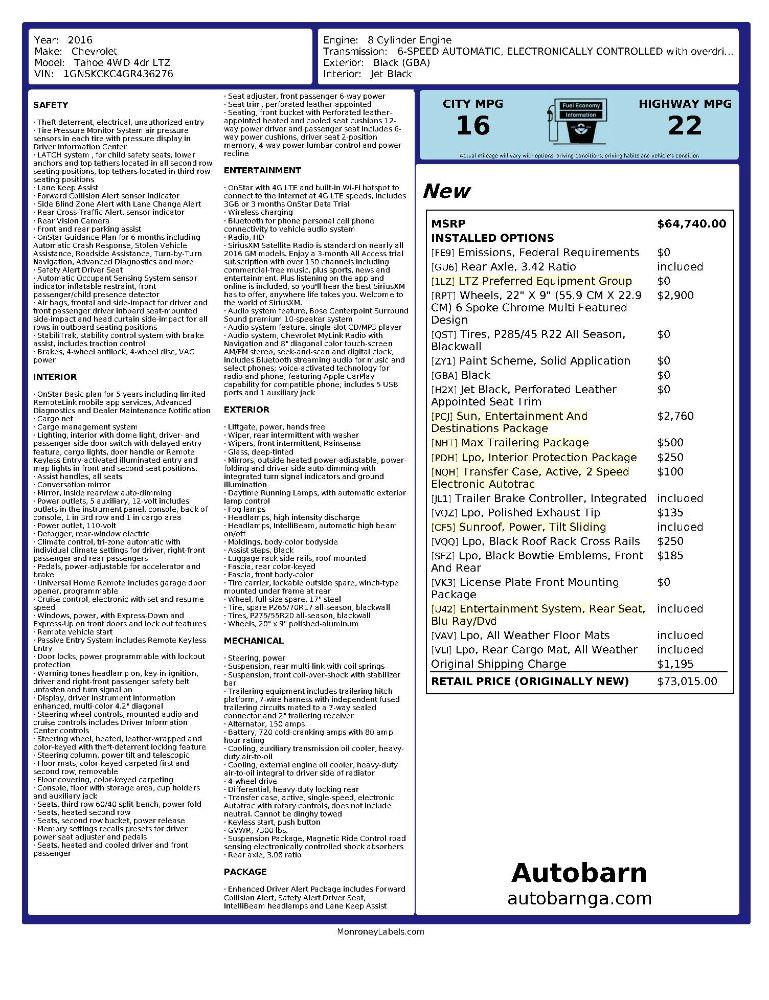 Chevrolet Tahoe  2016