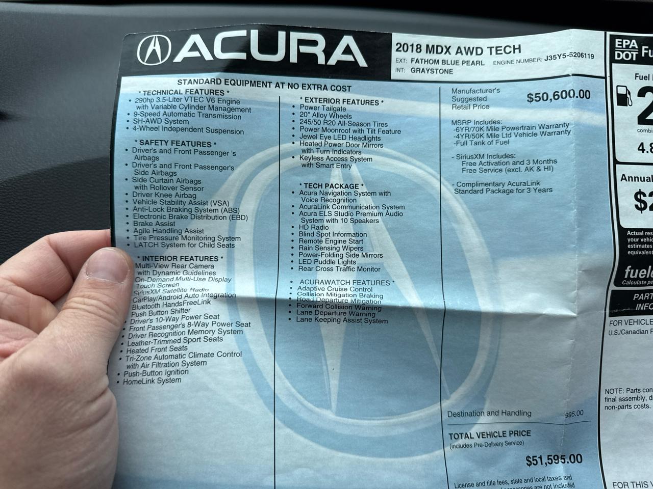 Acura MDX SH-AWD 9-Spd AT w/Tech Package 2018