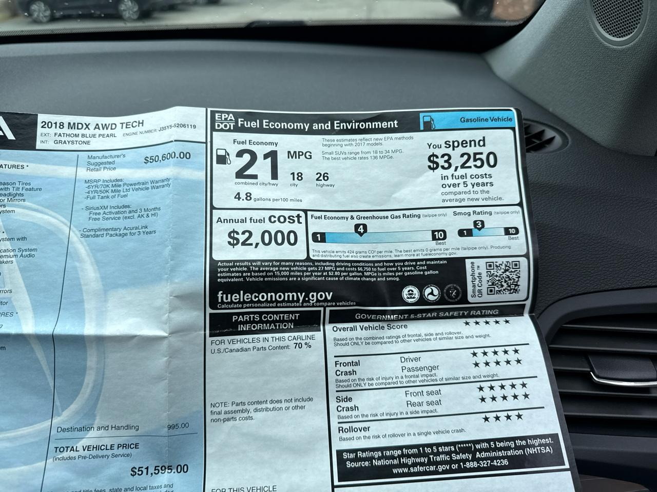 Acura MDX SH-AWD 9-Spd AT w/Tech Package 2018