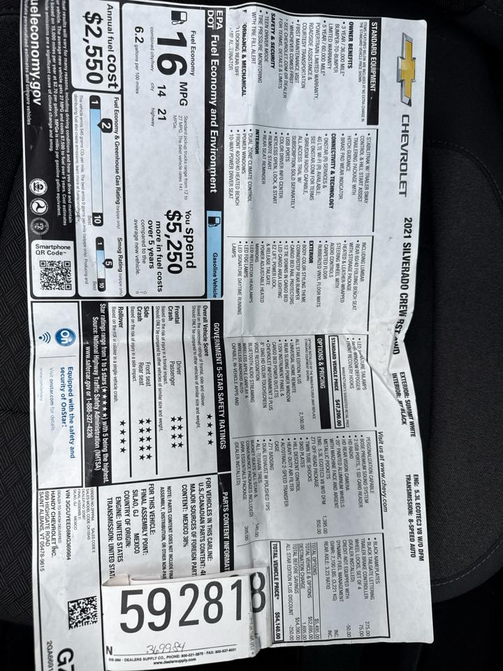 Chevrolet Silverado 1500 RST Crew Cab 4WD 2021