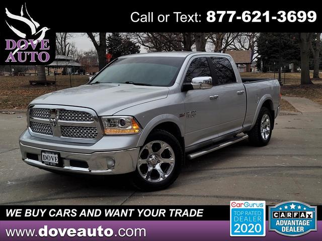 Silver 2017 RAM 1500 Laramie Crew Cab 4WD Pickup Truck Four-Wheel Drive 8-Speed Automatic