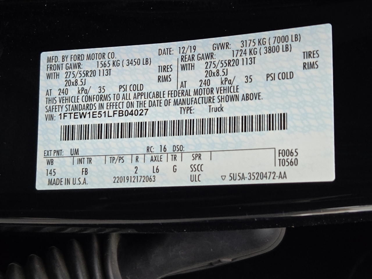 Ford F-150 XLT SuperCrew 6.5-ft. Bed 4WD 2020