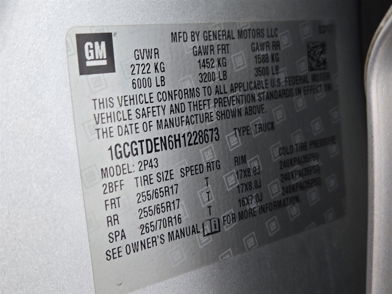 Chevrolet Colorado Z71 Crew Cab 4WD Long Box 2017