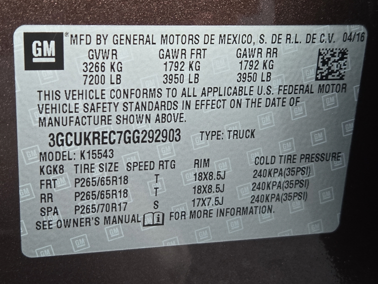 Chevrolet Silverado 1500 LT Crew Cab Long Box 4WD 2016