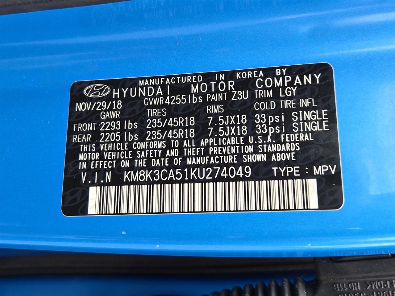 Hyundai Kona Limited AWD 2019