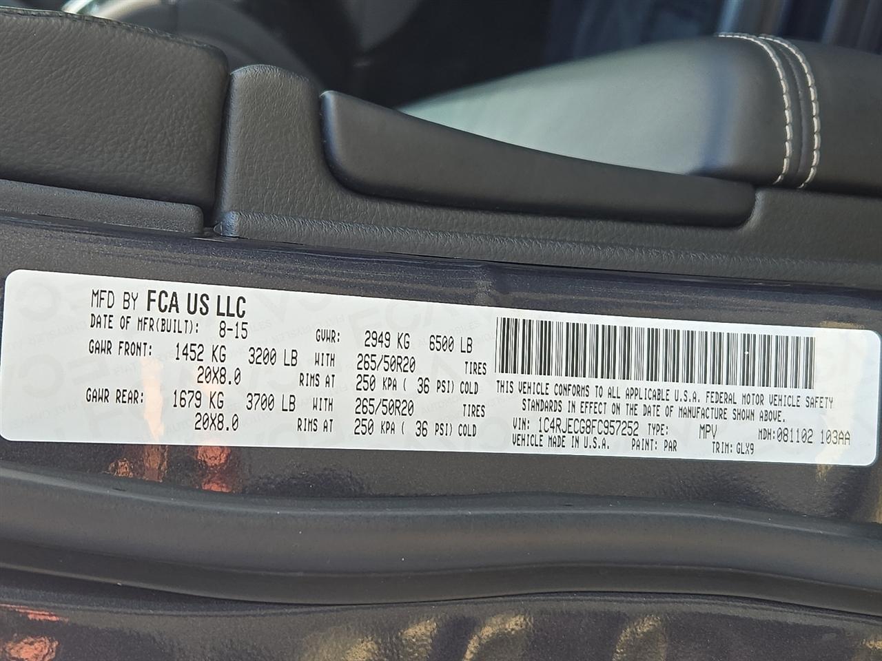 Jeep Grand Cherokee Overland 2WD 2015