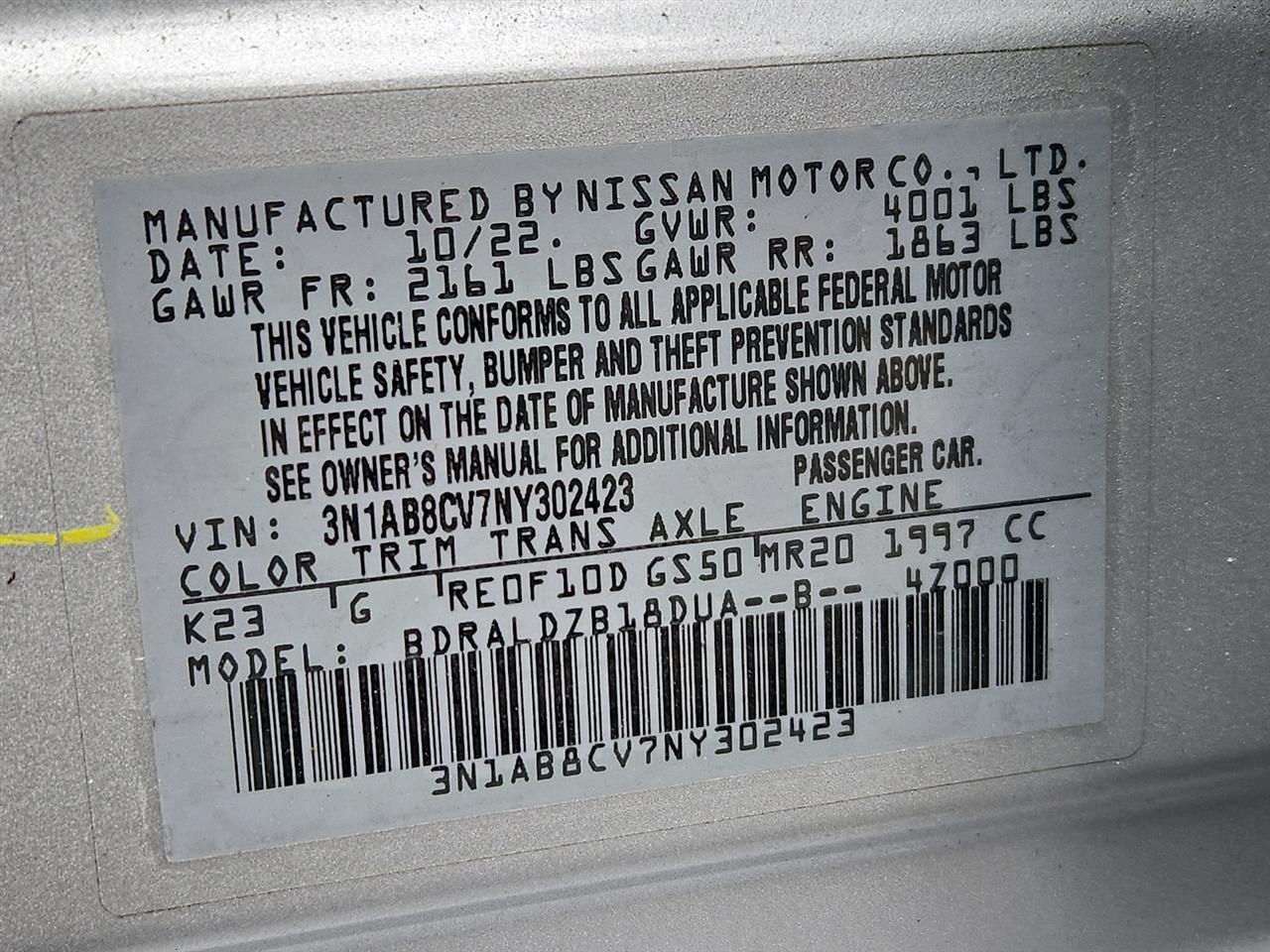 Nissan Sentra SV 2022