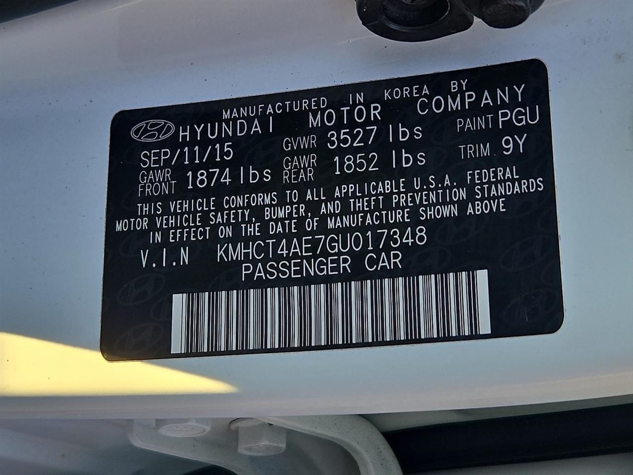 Hyundai Accent SE 4-Door 6A 2016