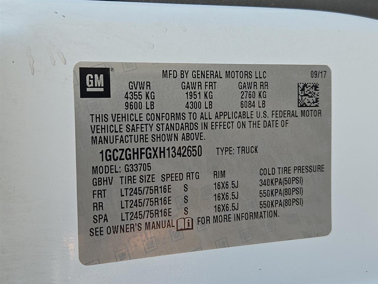 Chevrolet Express 3500 Cargo Extended 2017