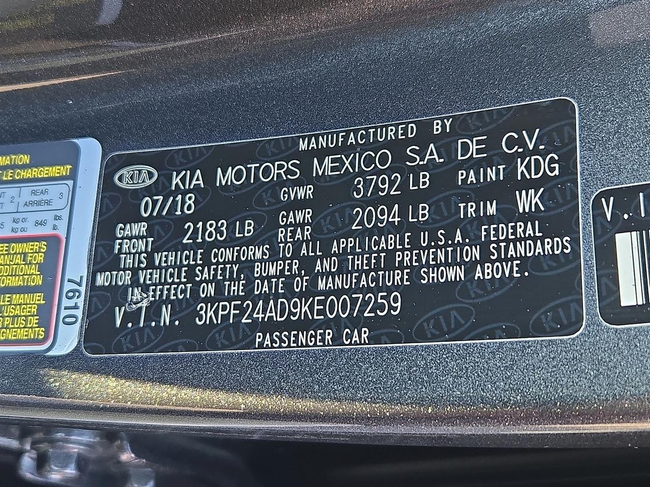 Kia Forte FE 6M 2019