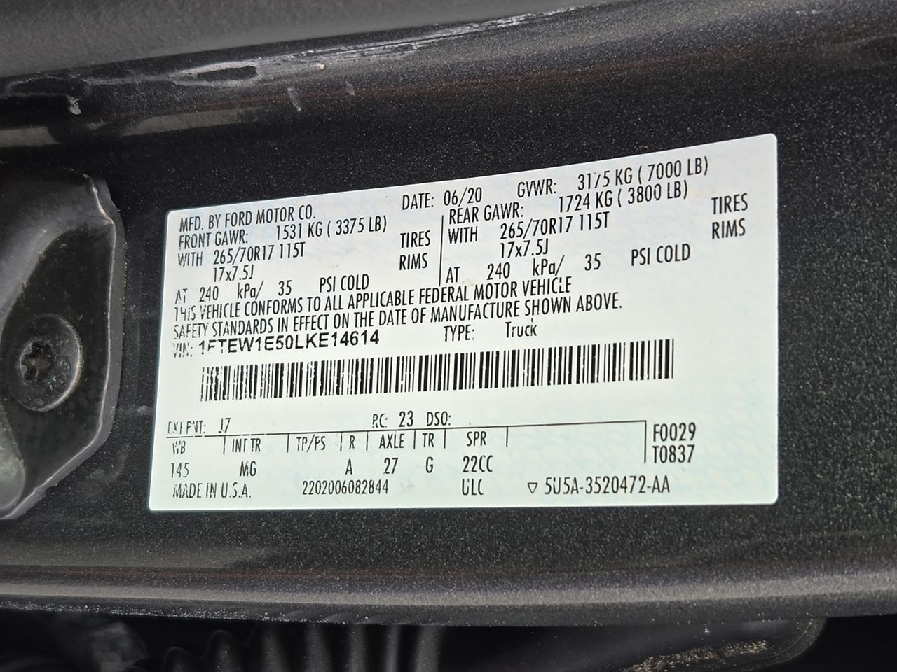 Ford F-150 XLT SuperCrew 6.5-ft. Bed 4WD 2020