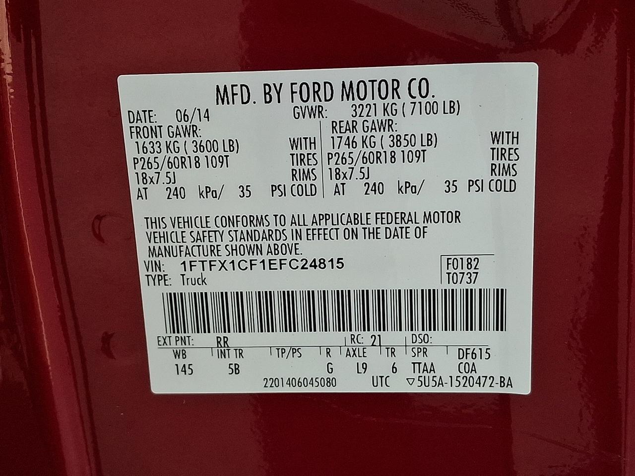 Ford F-150 Lariat SuperCab 6.5-ft. Bed 2WD 2014