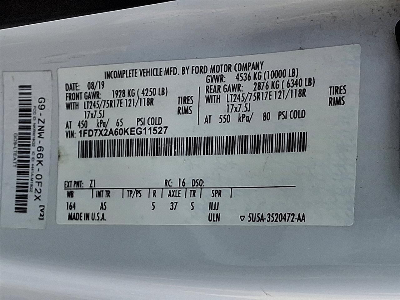 Ford F-250 SD XL SuperCab Long Bed 2WD 2019