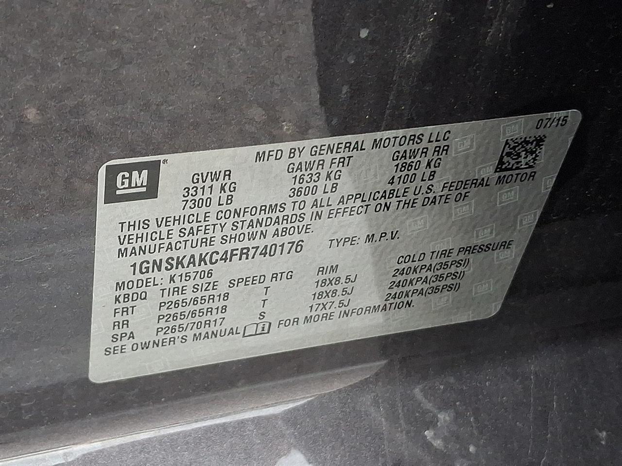 Chevrolet Tahoe LS 4WD 2015