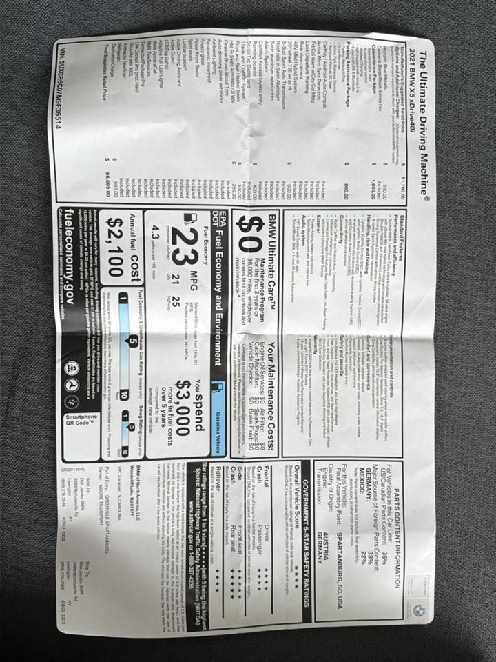 BMW X5 xDrive40i Sports Activity Vehicle 2021