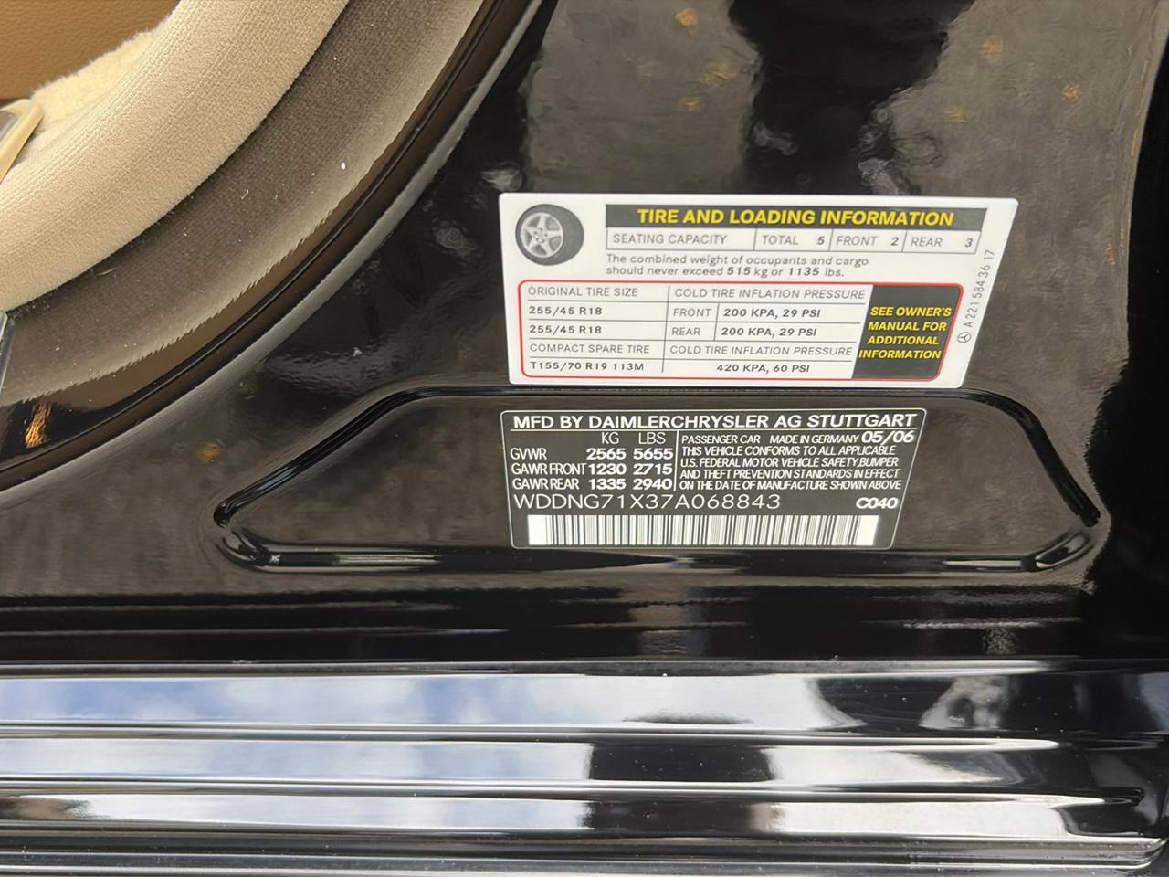 Mercedes-Benz S-Class 4dr Sdn 5.5L V8 RWD 2007