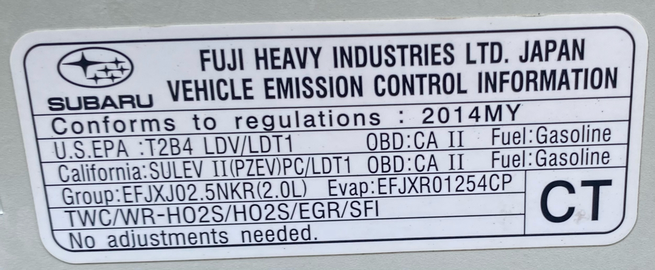 Subaru XV Crosstrek 5dr Auto 2.0i Premium 2014