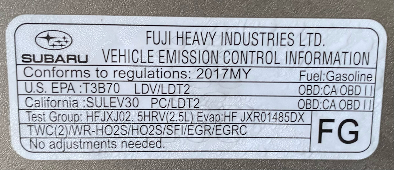 Subaru Outback 2.5i Premium 2017