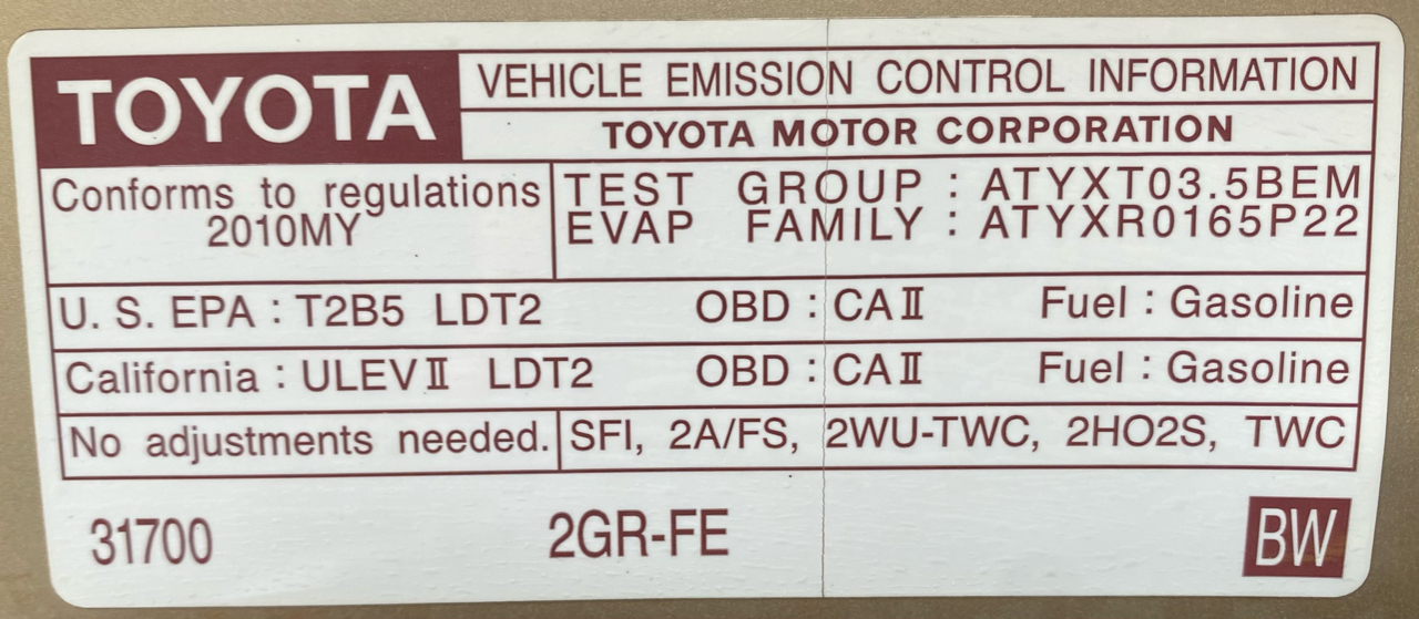 Toyota Highlander 4WD 4dr V6 w/3rd Row (Natl) 2010