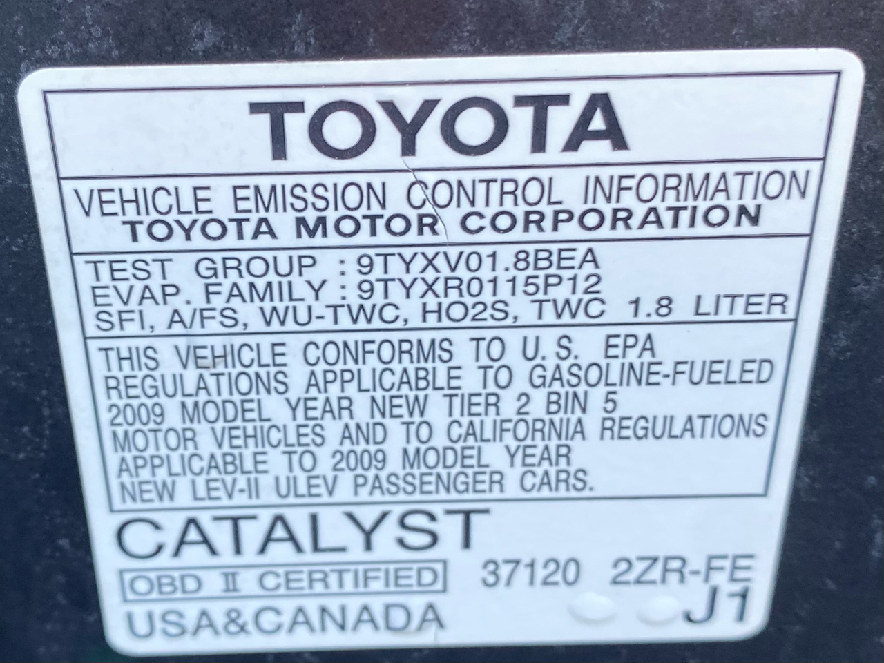 Toyota Corolla 4dr Sdn LE Auto 2009