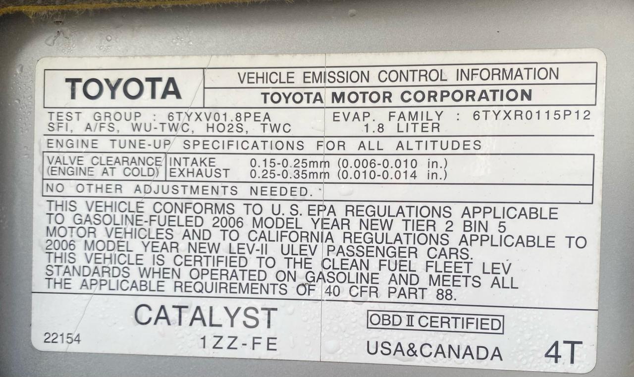 Toyota Corolla LE 2006