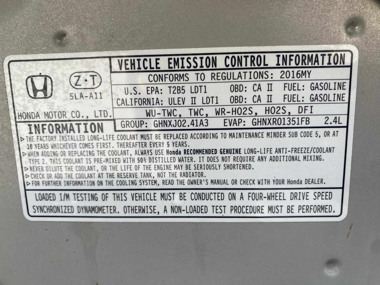 Honda CR-V AWD 5dr EX 2016